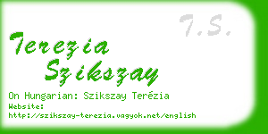 terezia szikszay business card