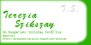 terezia szikszay business card